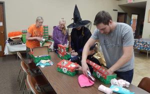 “Operation Christmas Child”, filling shoeboxes for children who don’t have Christmas